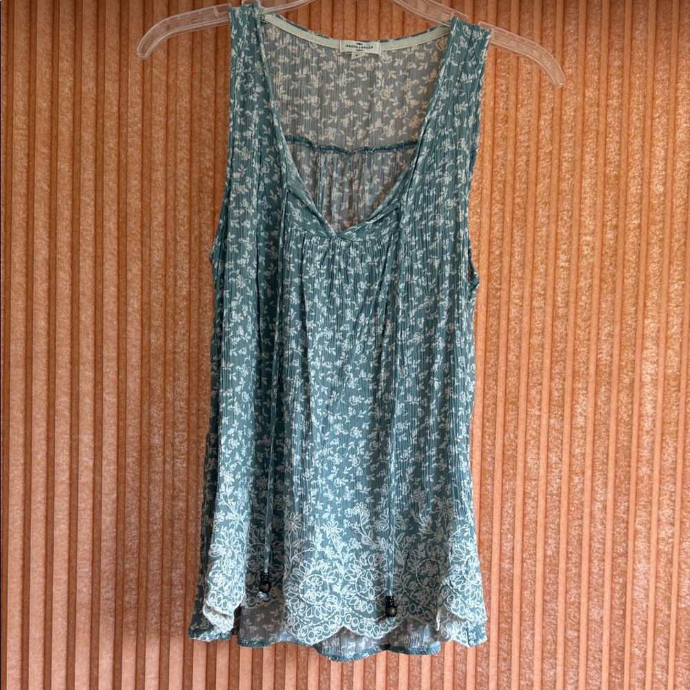 Floral Sleeveless Top - Sage Green